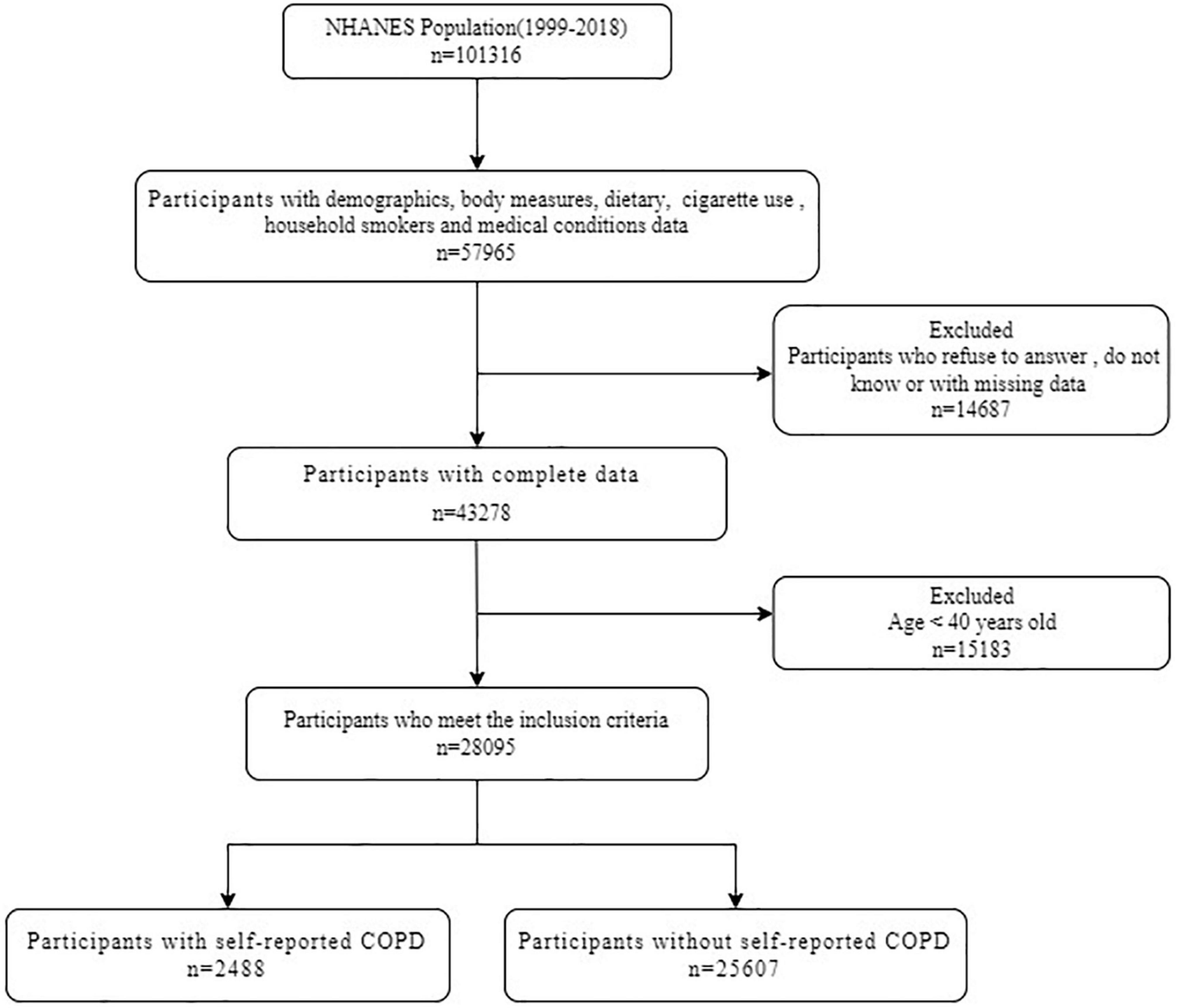 Associations of adherence to the DASH diet and the Mediterranean diet with chronic obstructive pulmonary disease among US adults